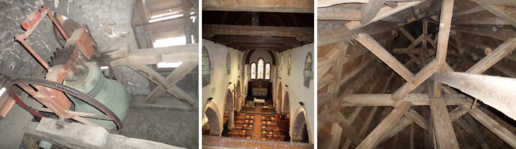 Une cloche, le clocher, la vue depuis le jubé. Photos prisent dans le cadre de la rénovation de l'église de Cambron-Casteau - 2018