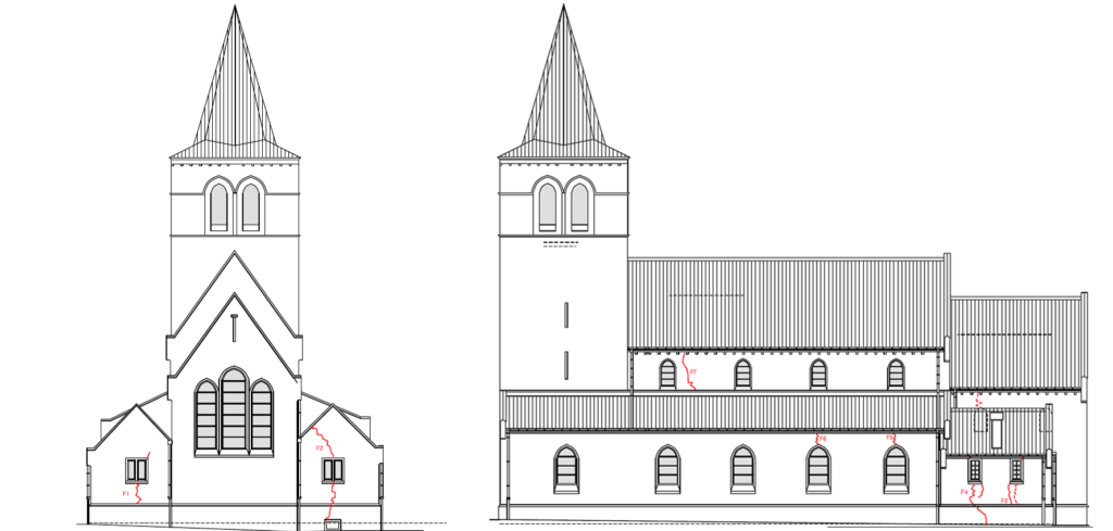 Les nouveaux plans dessiné par le bureau d'architecture AR - TECH en 2018 pour le restauration de l'église