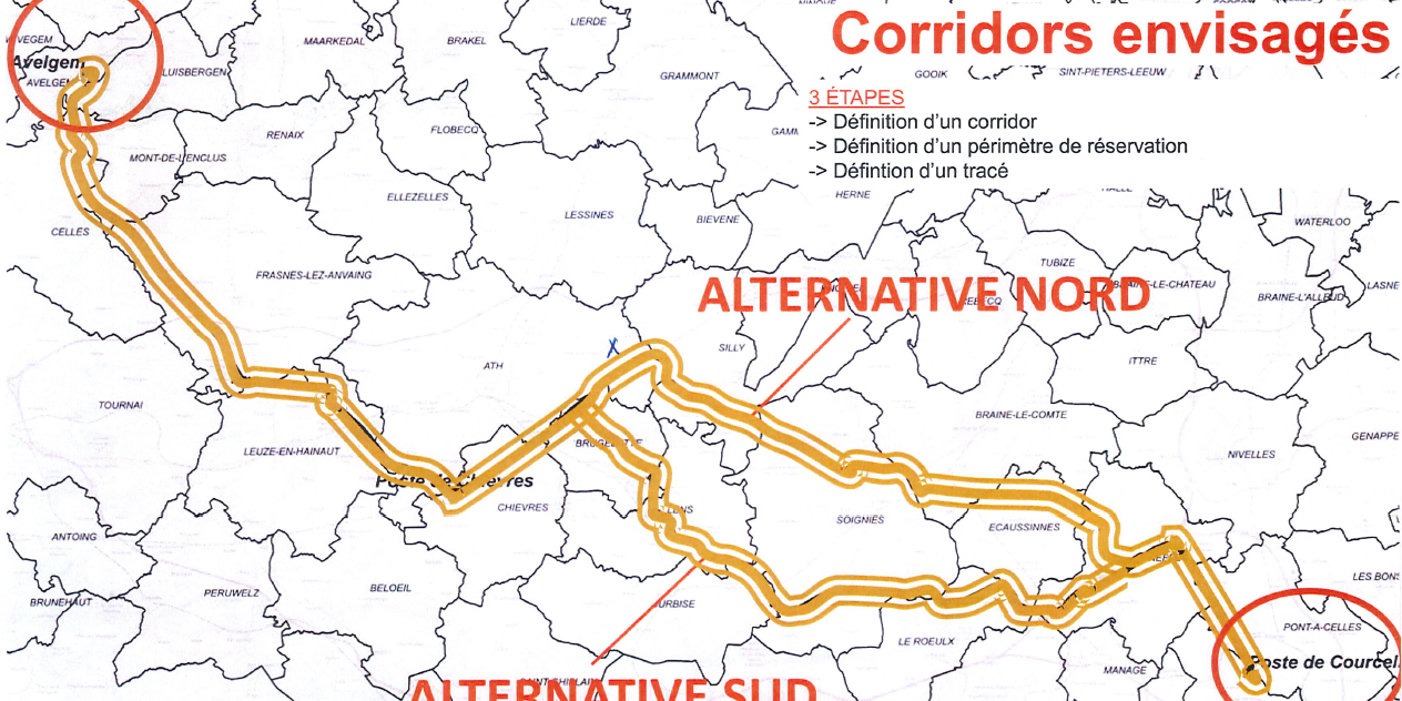 Boucle du Hainaut Plan stratégique d'ELIA devant permettre de choisir le passage de la ligne HT 380kV entre une liaison Nord ou Sud