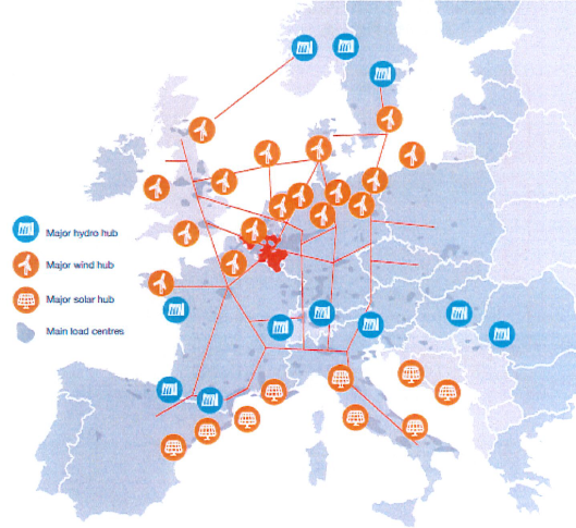 Carte des productions énergétiques alternatives européennes