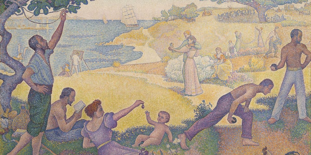 0 200630 Paul_Signac,_1893-95,_Au_temps_d’harmonie,_oil_on_canvas,_310_x_410_cm L'utopie - tableau de Paul Signac - Au temps de l'harmonie