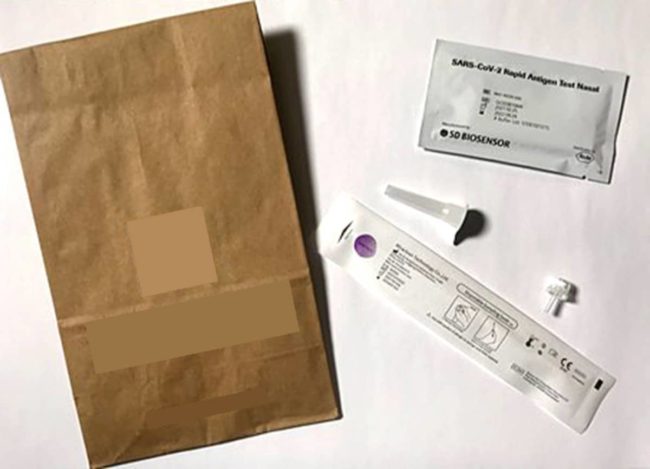 Une pochette d'autotest