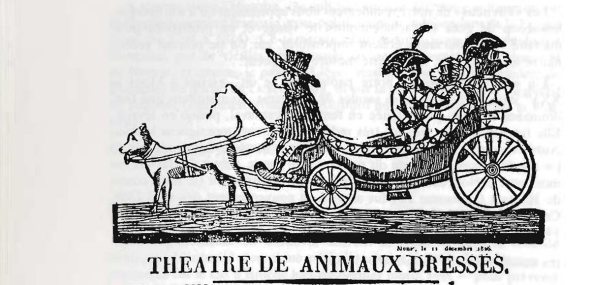 Le théâtre des animaux - Mons - 1826