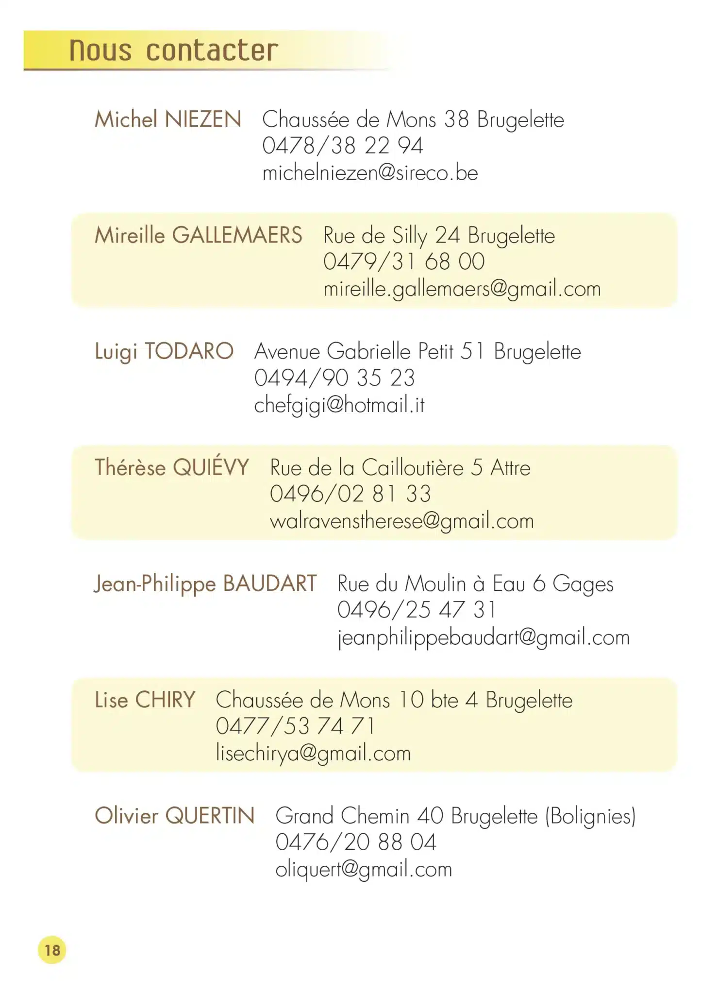 Communaux – Brochure – Adresses